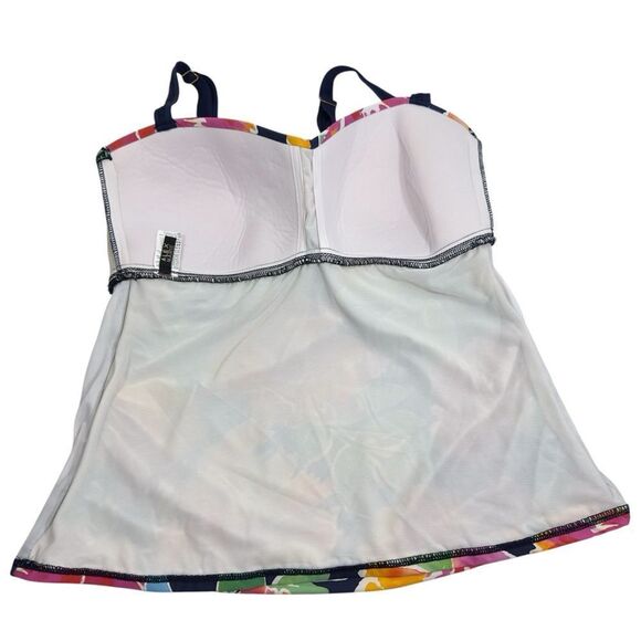 ALEX MARIE FLORAL WIRELESS TANKINI‎ TOP 16 PLUS SIZE - Picture 2 of 7